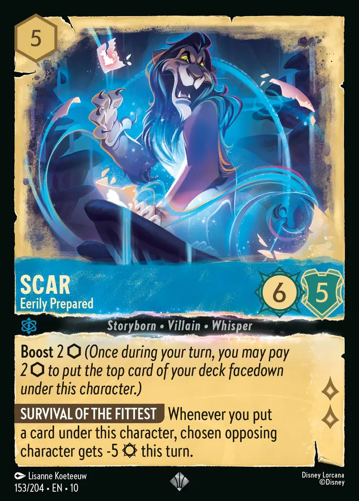 Disney Lorcana Whispers in the Well 153/204 Scar - Eerily Prepared