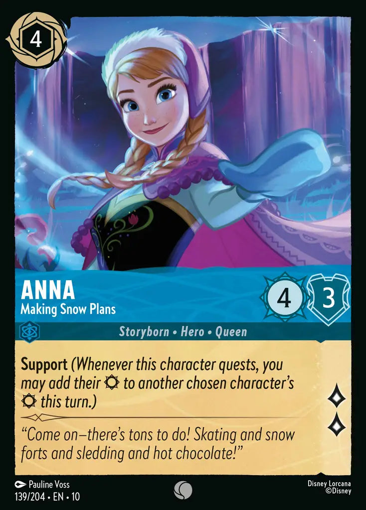 Disney Lorcana Whispers in the Well 139/204 Anna - Making Snow Plans