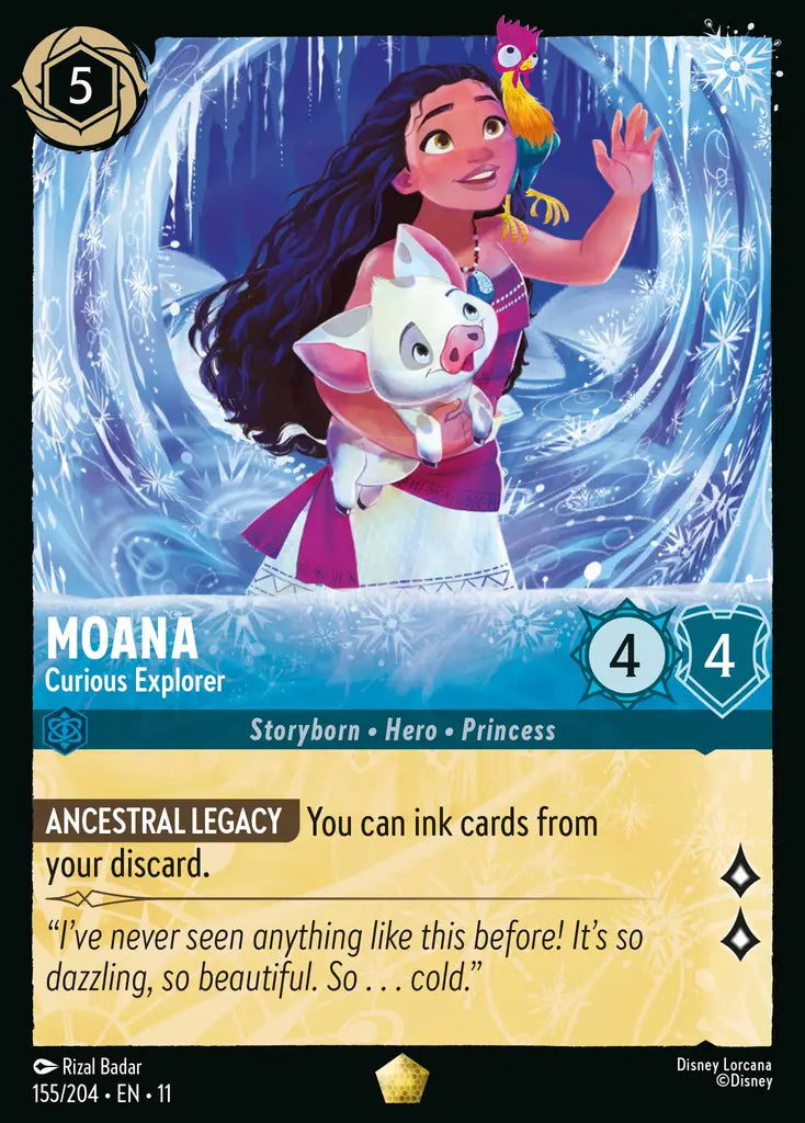 Disney Lorcana Winterspell 155/204 Moana - Curious Explorer Foil