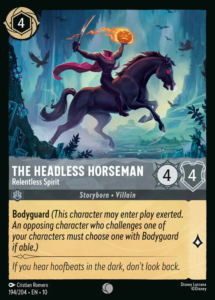 Disney Lorcana Whispers in the Well 194/204 The Headless Horseman - Relentless Spirit
