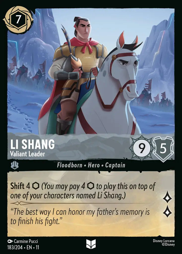 Disney Lorcana Winterspell 183/204 Li Shang - Valiant Leader