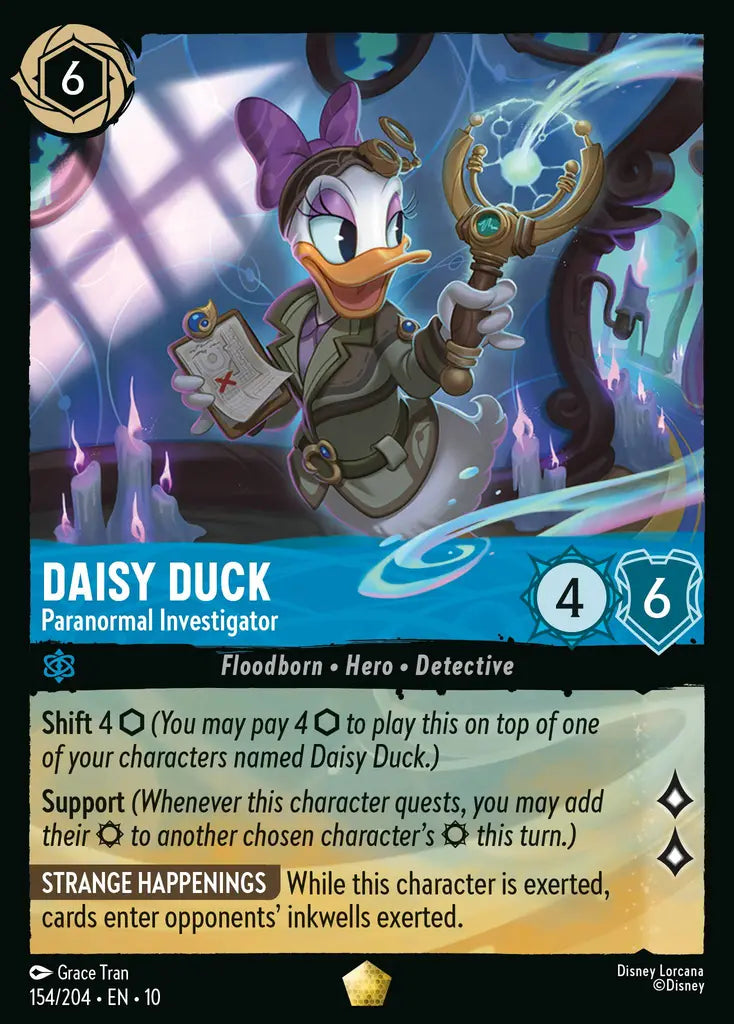 Disney Lorcana Whispers in the Well 154/204 Daisy Duck - Paranormal Investigator