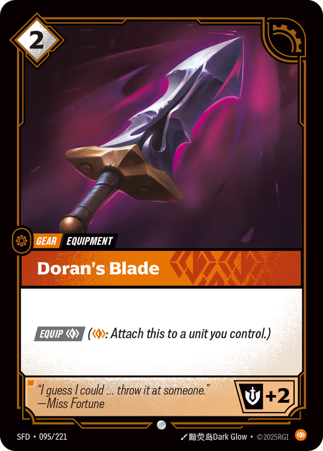 Riftbound: League of Legends TCG Spiritforged 095/221 Doran's Blade Foil