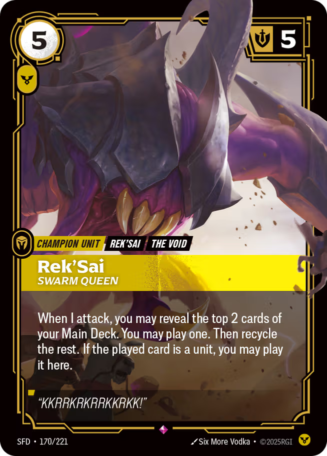 Riftbound: League of Legends TCG Spiritforged 170/221 Rek'Sai, Swarm Queen