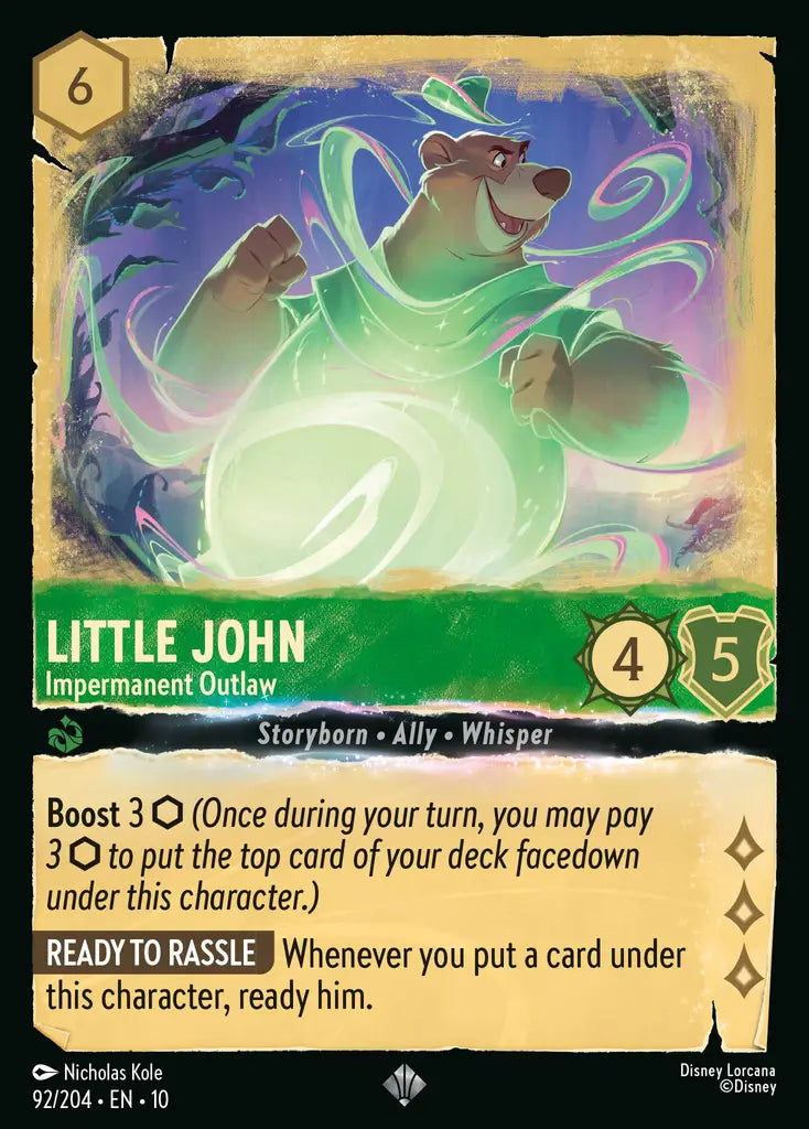 Disney Lorcana Whispers in the Well 092/204 Little John - Impermanent Outlaw