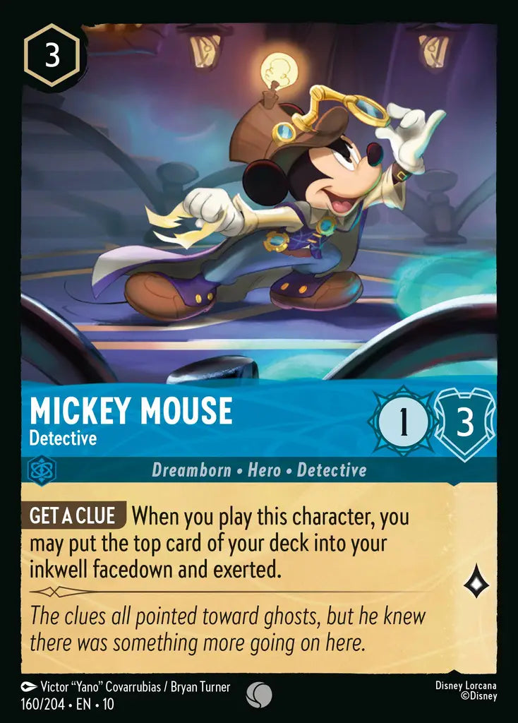Disney Lorcana Whispers in the Well 160/204 Mickey Mouse - Detective