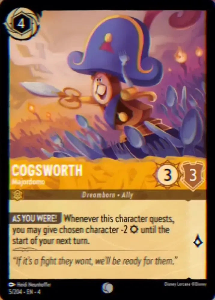 Disney Lorcana Ursula's Return 005/204 Cogsworth - Majordomo