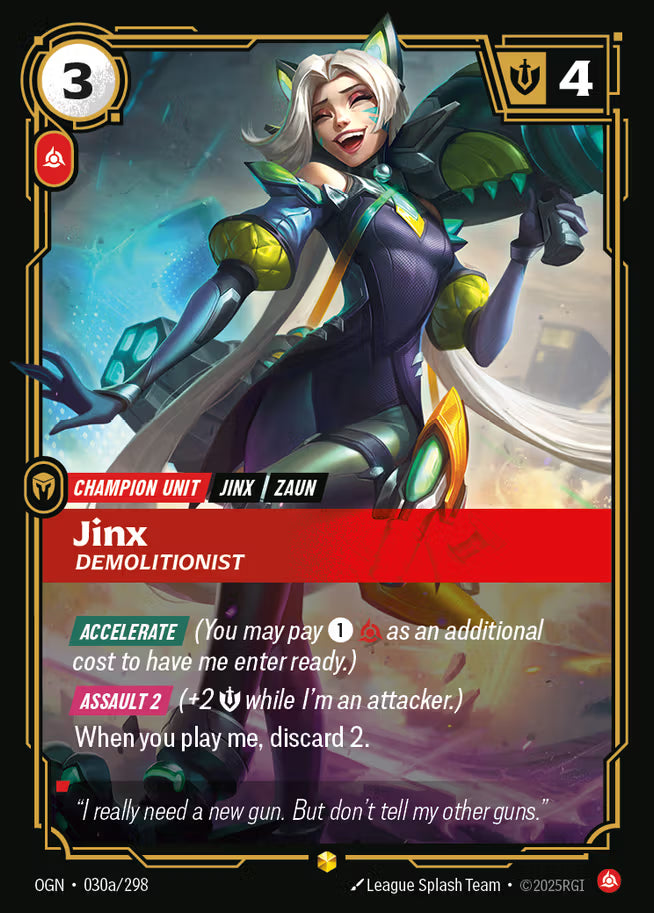 Riftbound: League of Legends TCG Origins 030a/289 Jinx, Demolitionist Alternative Art