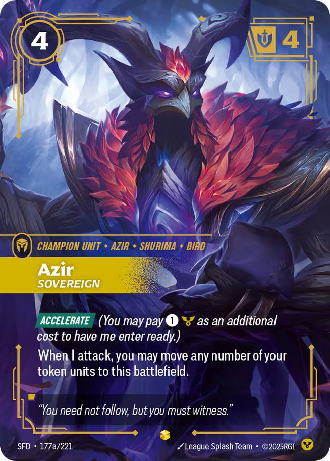 Riftbound: League of Legends TCG Spiritforged 177a/221 Azir, Sovereign Alternative Art
