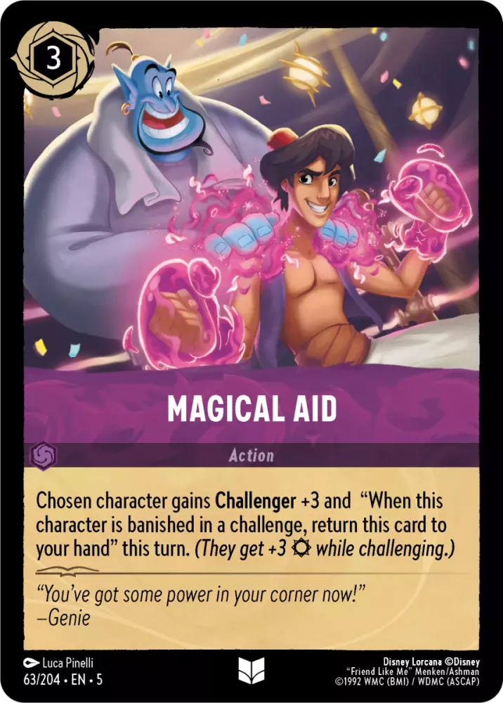 Disney Lorcana Shimmering Skies 063/204 Magical Aid Foil