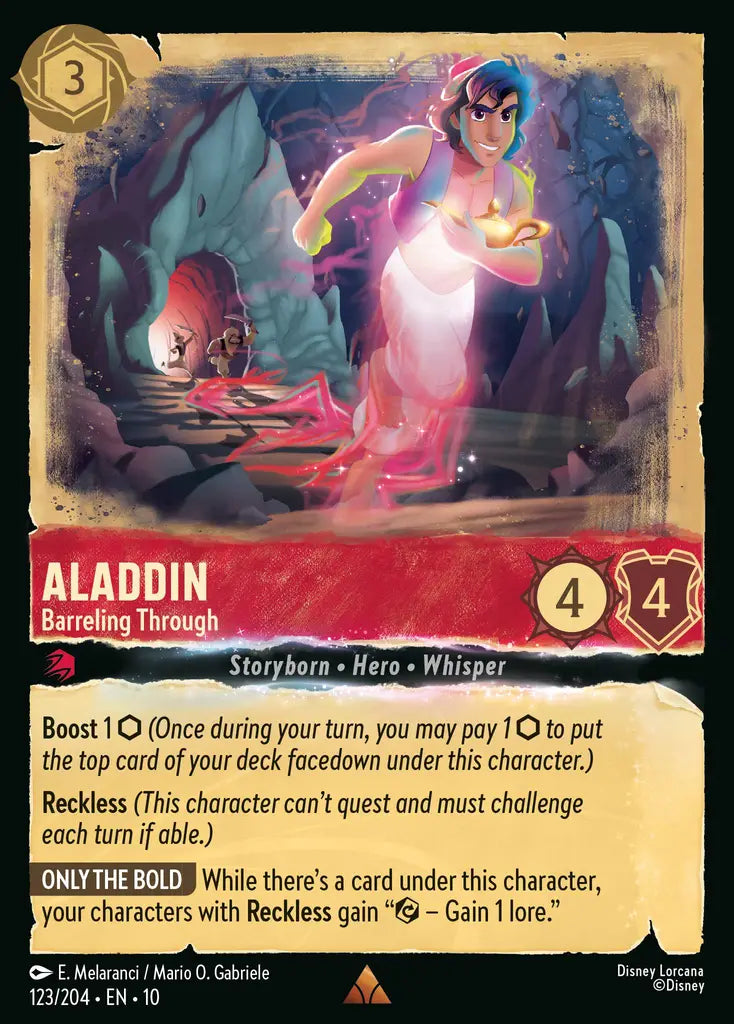 Disney Lorcana Whispers in the Well 123/204 Aladdin - Barreling Through