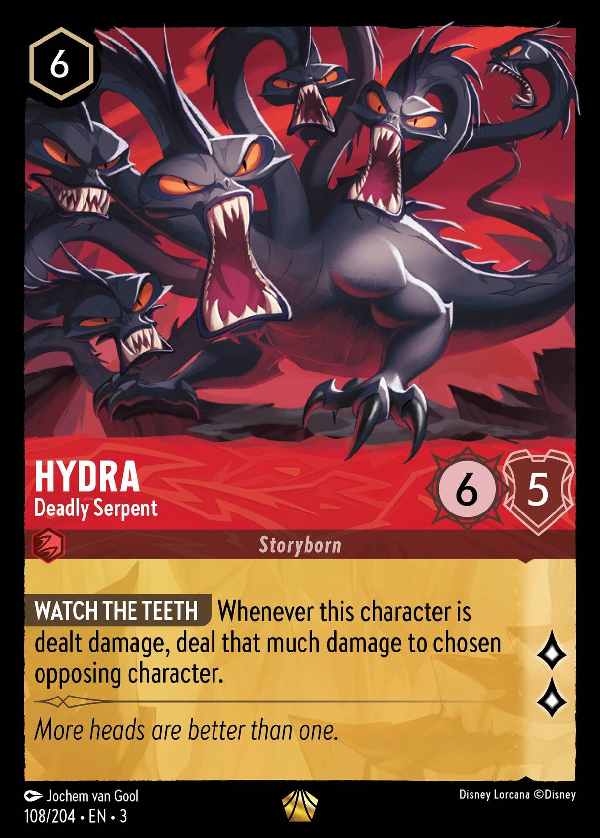Disney Lorcana Into The Inklands 108/204 HYDRA Deadly Serpent