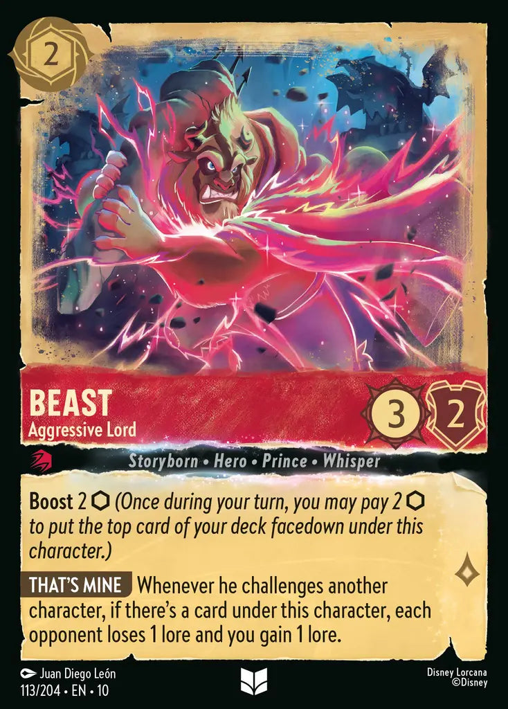 Disney Lorcana Whispers in the Well 113/204 Beast - Aggressive Lord