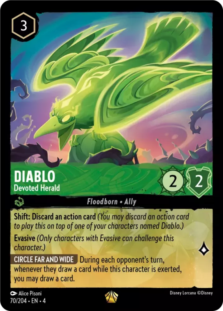 Disney Lorcana Ursula's Return 070/204 Diablo - Devoted Herald