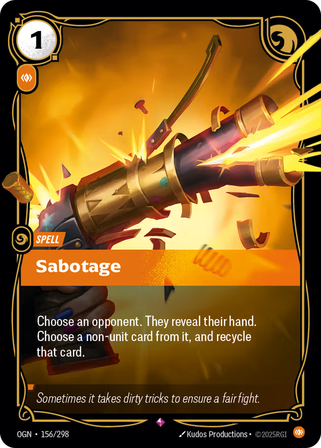 Riftbound: League of Legends TCG Origins 156/289 Sabotage