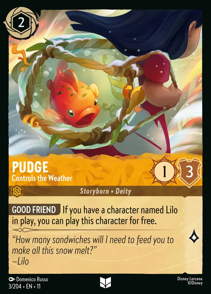 Disney Lorcana Winterspell 003/204 Pudge - Controls the Weather Foil
