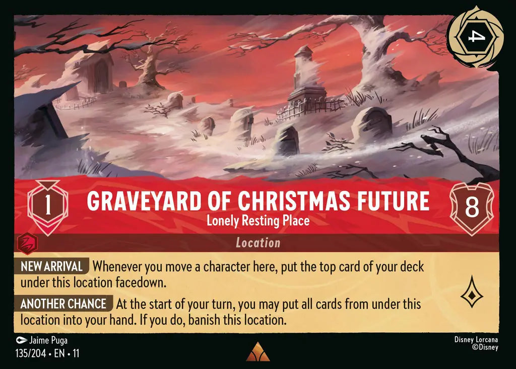 Disney Lorcana Winterspell 135/204 Graveyard of Christmas Future - Lonely Resting Place