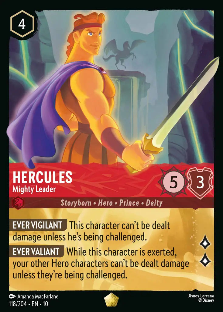 Disney Lorcana Whispers in the Well 118/204 Hercules - Mighty Leader
