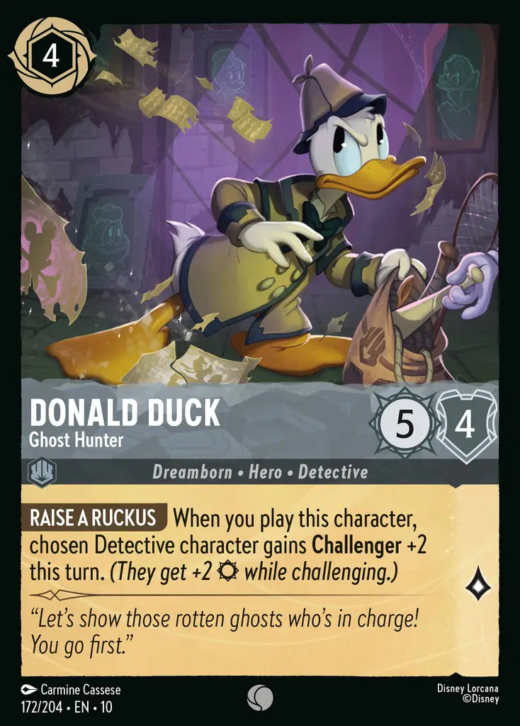 Disney Lorcana Whispers in the Well 172/204 Donald Duck - Ghost Hunter