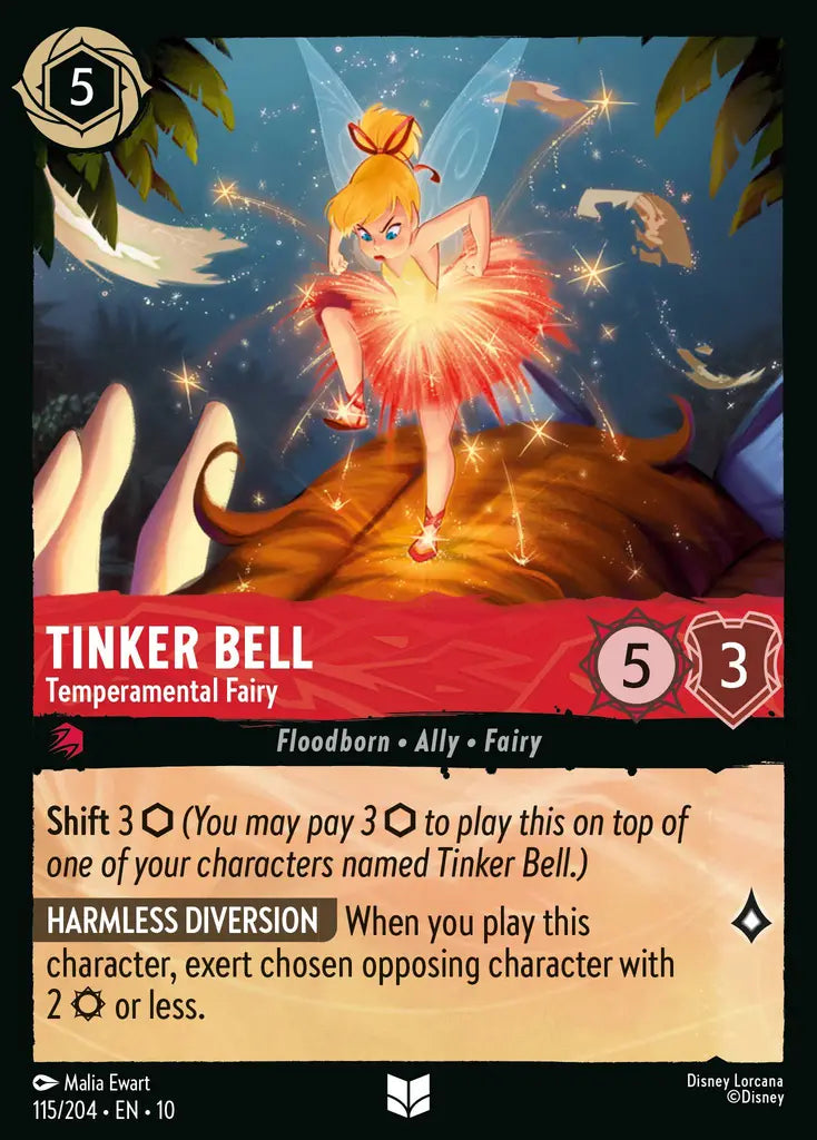 Disney Lorcana Whispers in the Well 115/204 Tinker Bell - Temperamental Fairy
