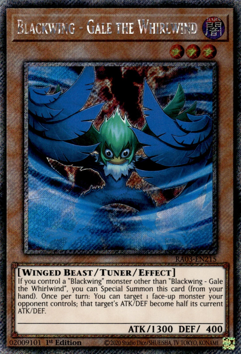 Quarter Century Bonanza RA03-EN215 Blackwing - Gale the Whirlwind Platinum Secret Rare