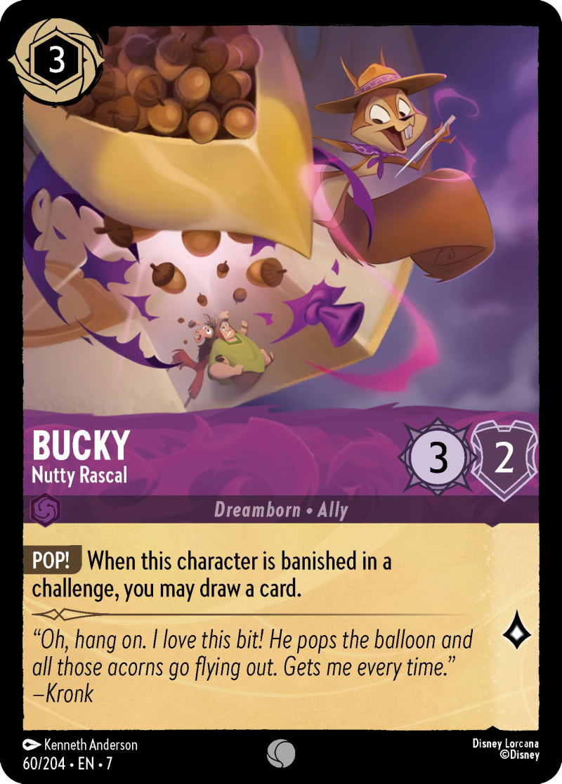 Disney Lorcana Archazia's Island 060/204 Bucky - Nutty Rascal Foil
