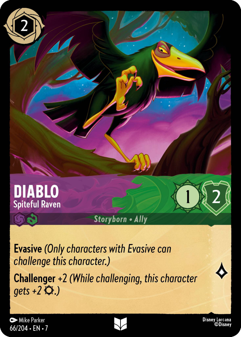 Disney Lorcana Archazia's Island 066/204 Diablo - Spiteful Raven Foil