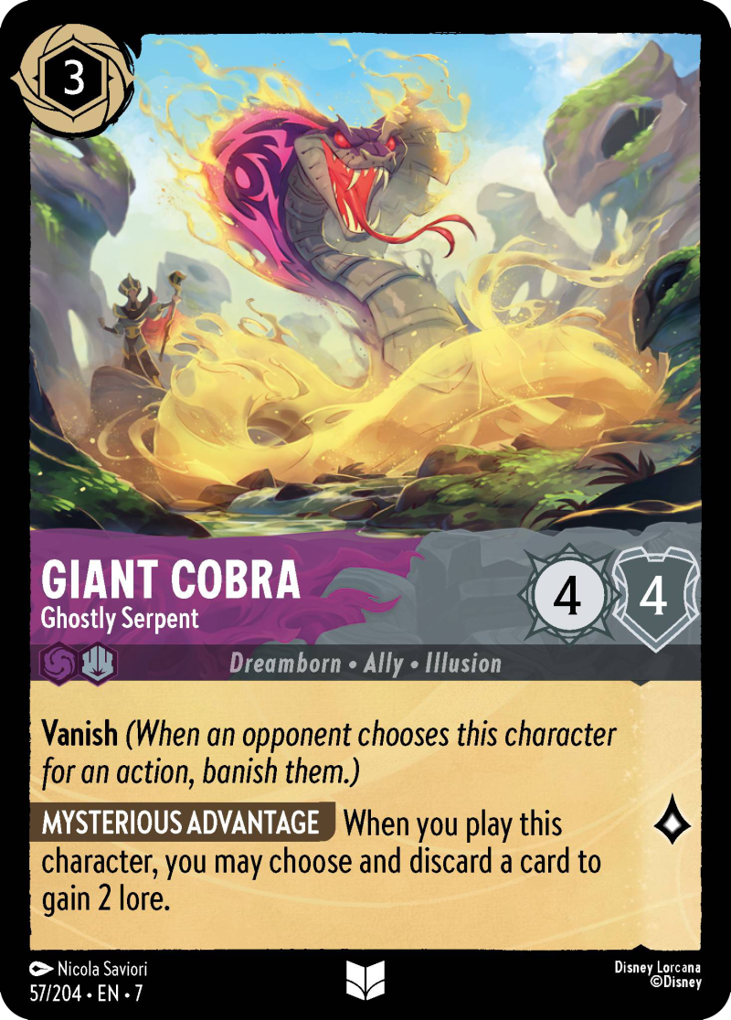 Disney Lorcana Archazia's Island 057/204 Giant Cobra - Ghostly Serpent