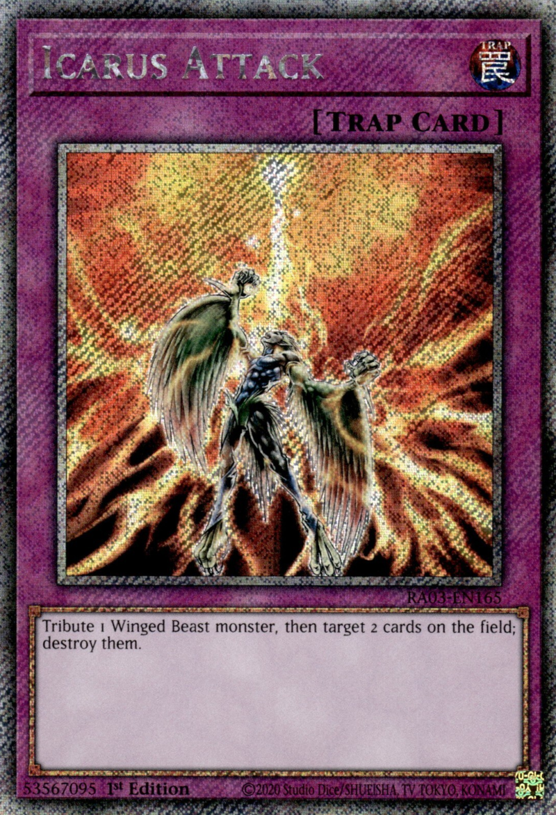 Quarter Century Bonanza RA03-EN165 Icarus Attack Platinum Secret Rare