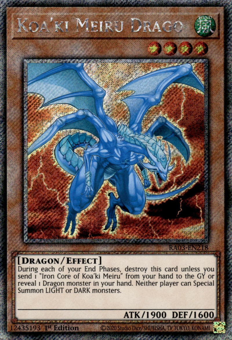 Quarter Century Bonanza RA03-EN218 Koa'ki Meiru Drago Platinum Secret Rare