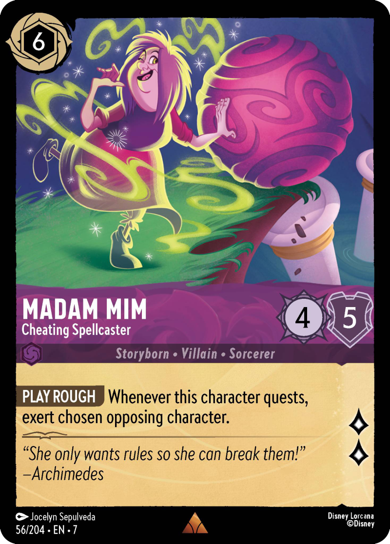 Disney Lorcana Archazia's Island 056/204 Madam Mim - Cheating Spellcaster Foil