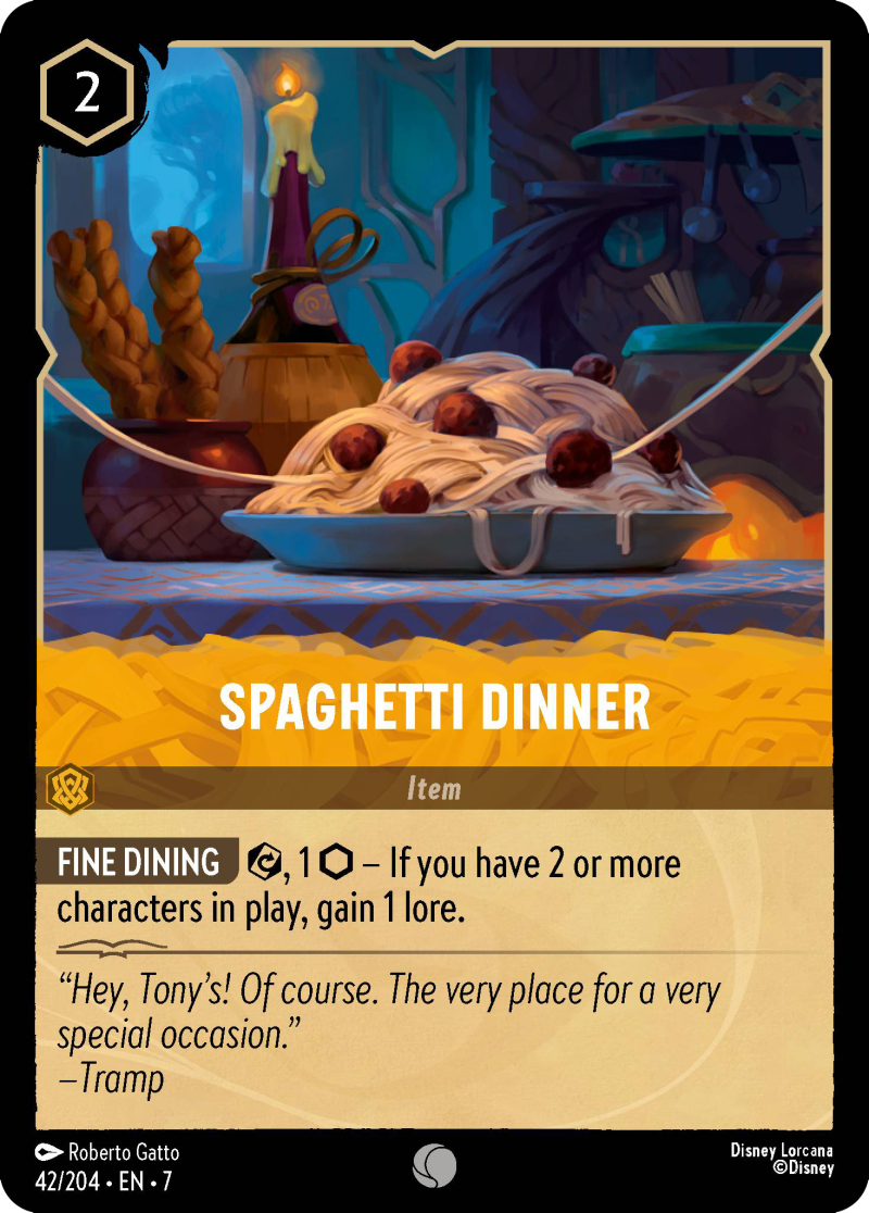 Disney Lorcana Archazia's Island 042/204 Spaghetti Dinner