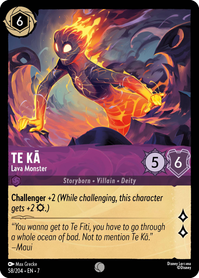 Disney Lorcana Archazia's Island 058/204 Te Kā - Lava Monster