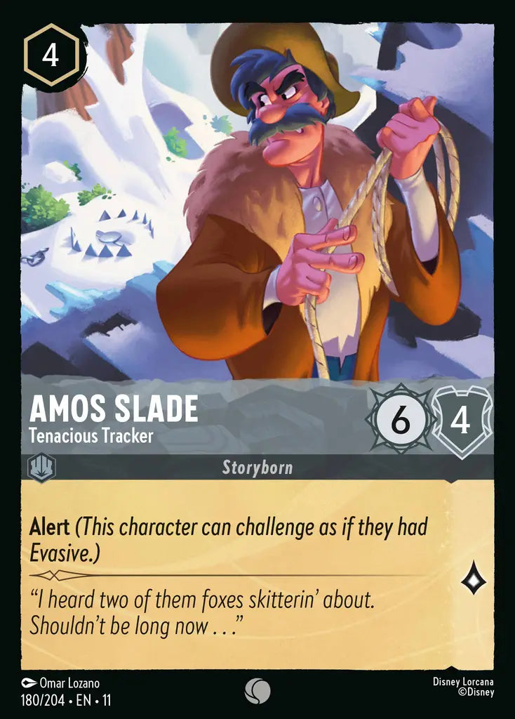 Disney Lorcana Winterspell 180/204 Amos Slade - Tenacious Tracker