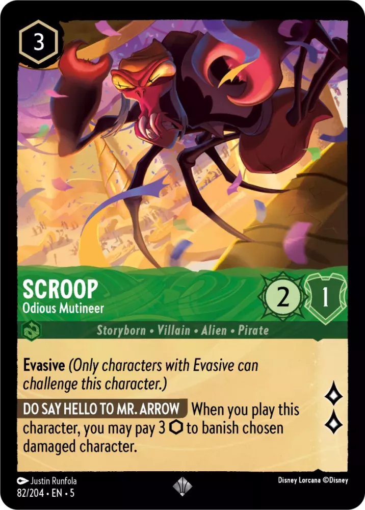 Disney Lorcana Shimmering Skies 082/204 Scroop - Odious Mutineer