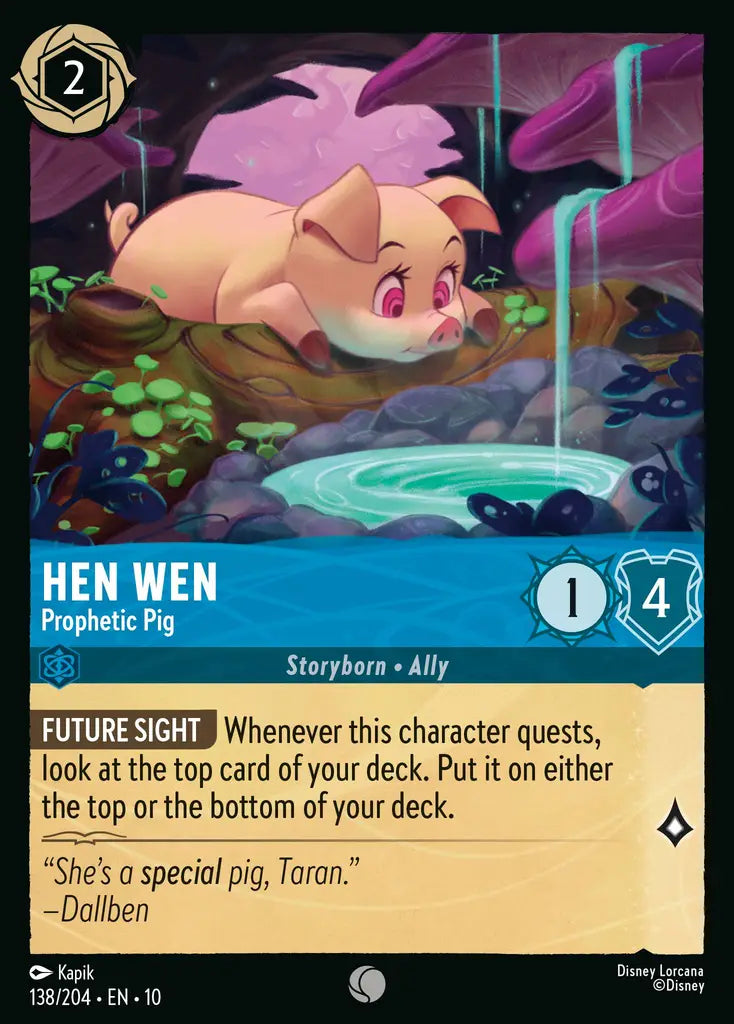 Disney Lorcana Whispers in the Well 138/204 Hen Wen - Prophetic Pig