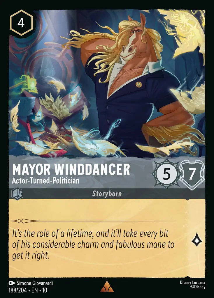 Disney Lorcana Whispers in the Well 188/204 Mayor Winddancer - Actor-Turned-Politician