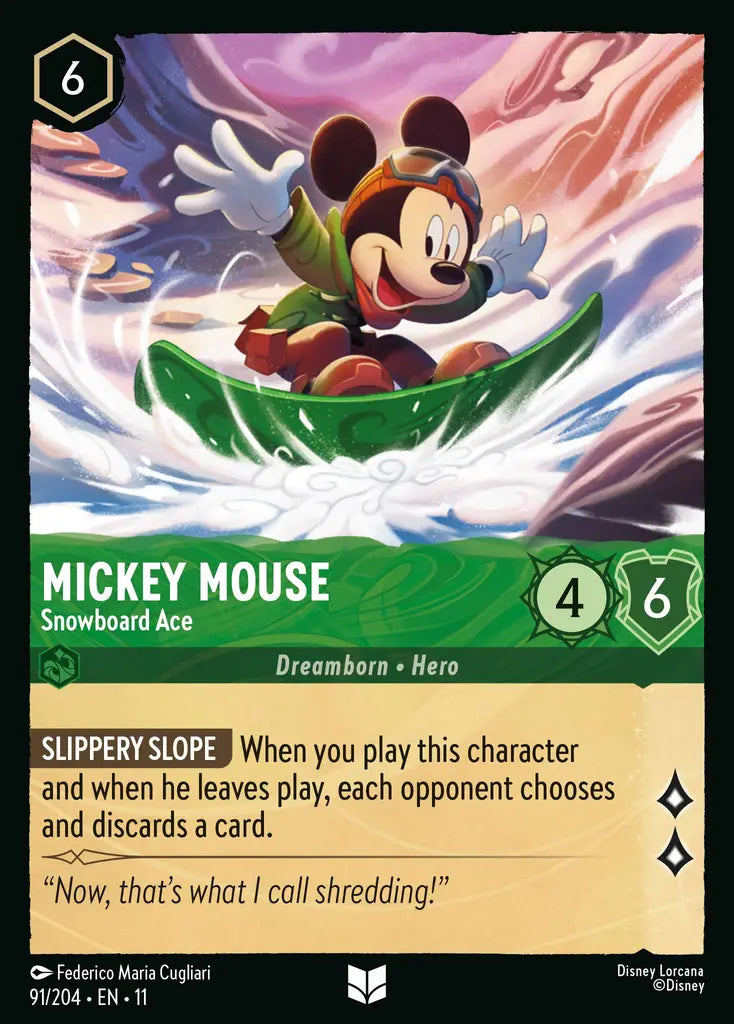 Disney Lorcana Winterspell 091/204 Mickey Mouse - Snowboard Ace