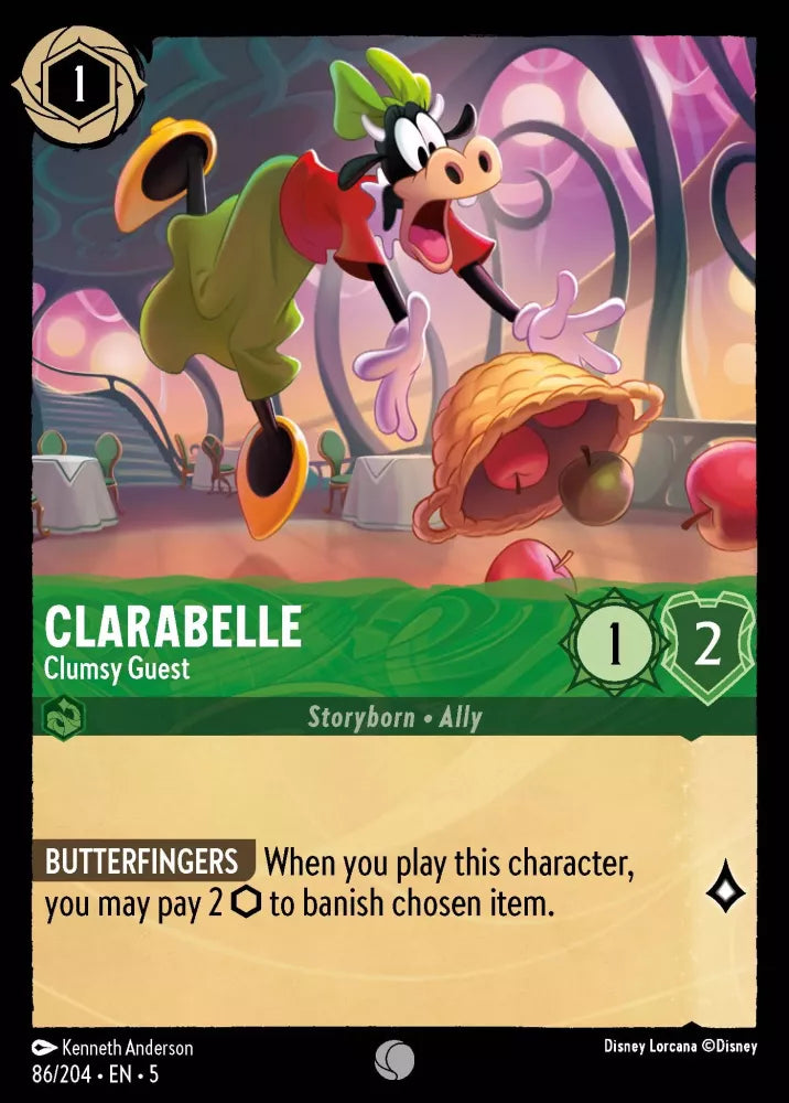 Disney Lorcana Shimmering Skies 086/204 Clarabelle - Clumsy Guest Foil