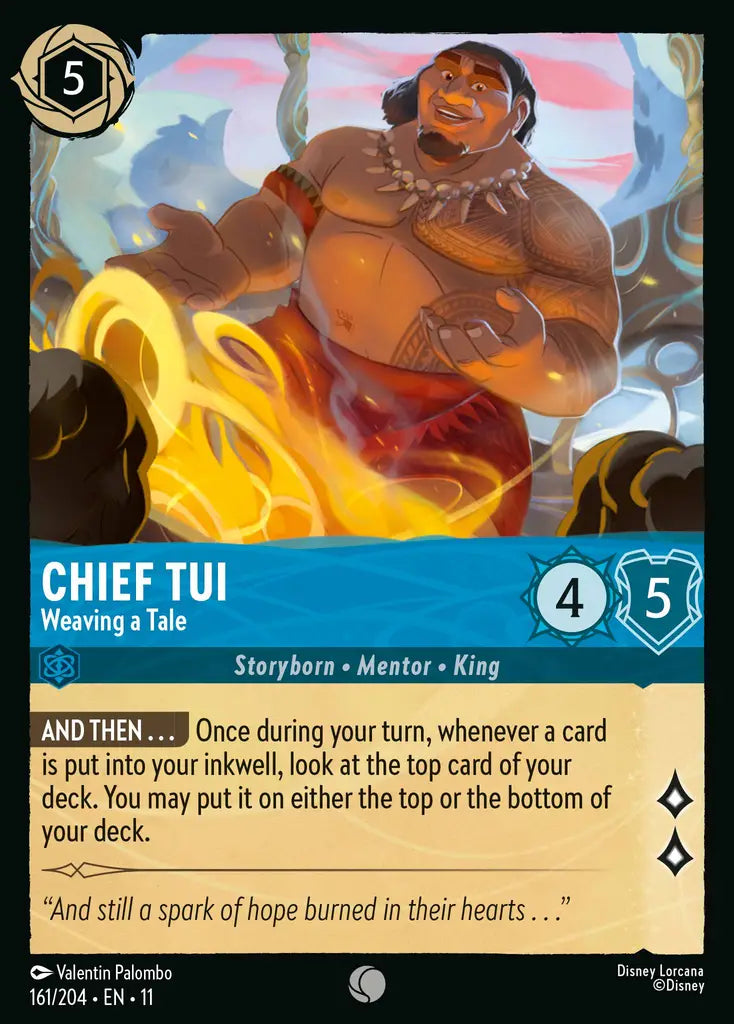 Disney Lorcana Winterspell 161/204 Chief Tui - Weaving a Tale Foil
