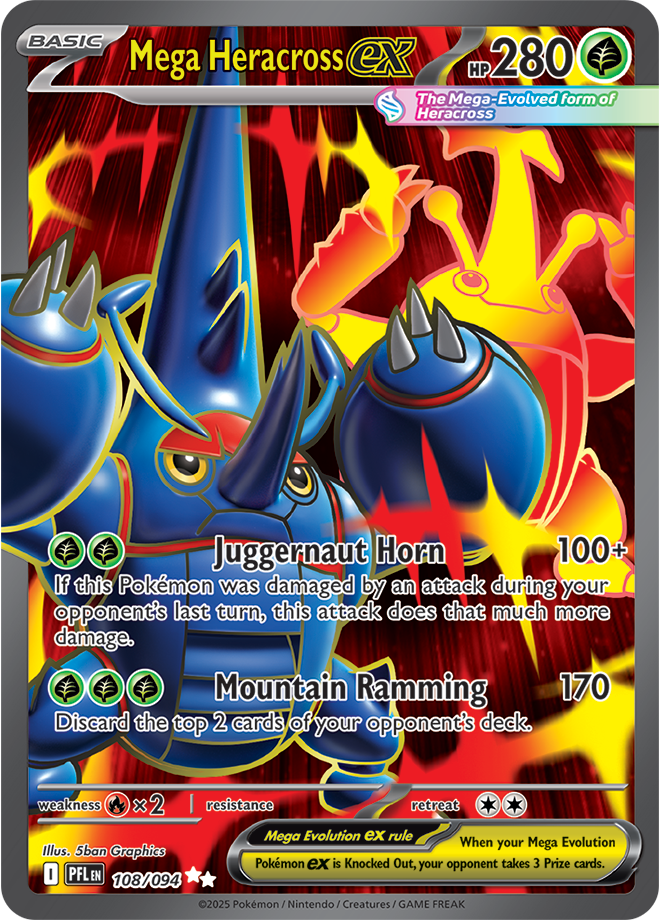 Mega Evolution - Phantasmal Flames 108/094 Mega Heracross ex