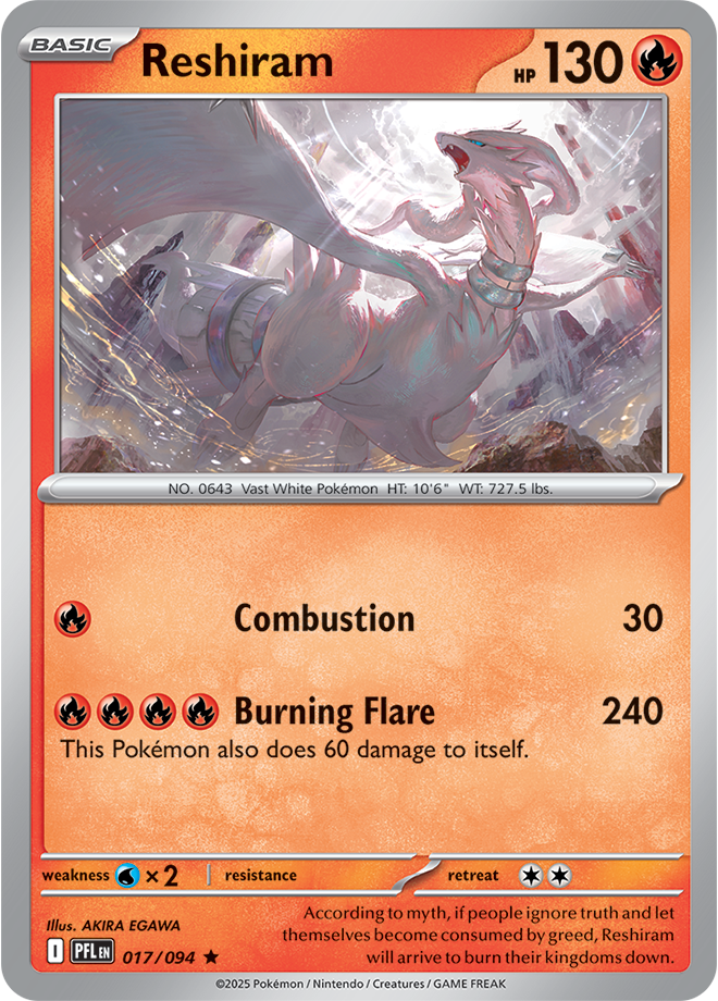 Mega Evolution - Phantasmal Flames 017/094 Reshiram Holo