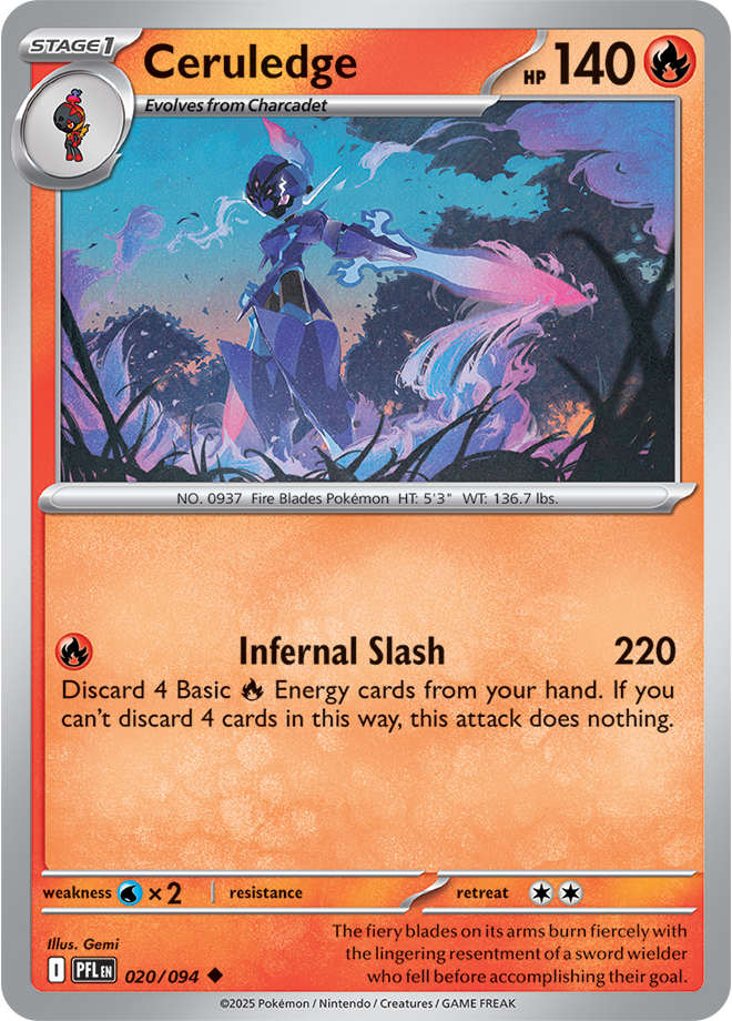 Mega Evolution - Phantasmal Flames 020/094 Ceruledge Reverse Holo
