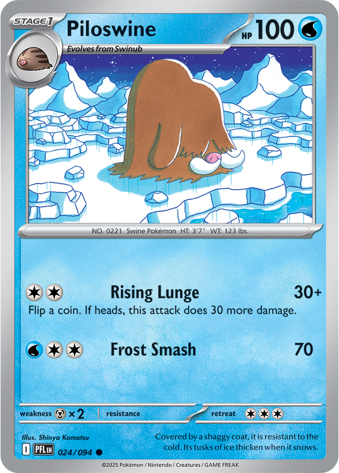 Mega Evolution - Phantasmal Flames 024/094 Piloswine Reverse Holo