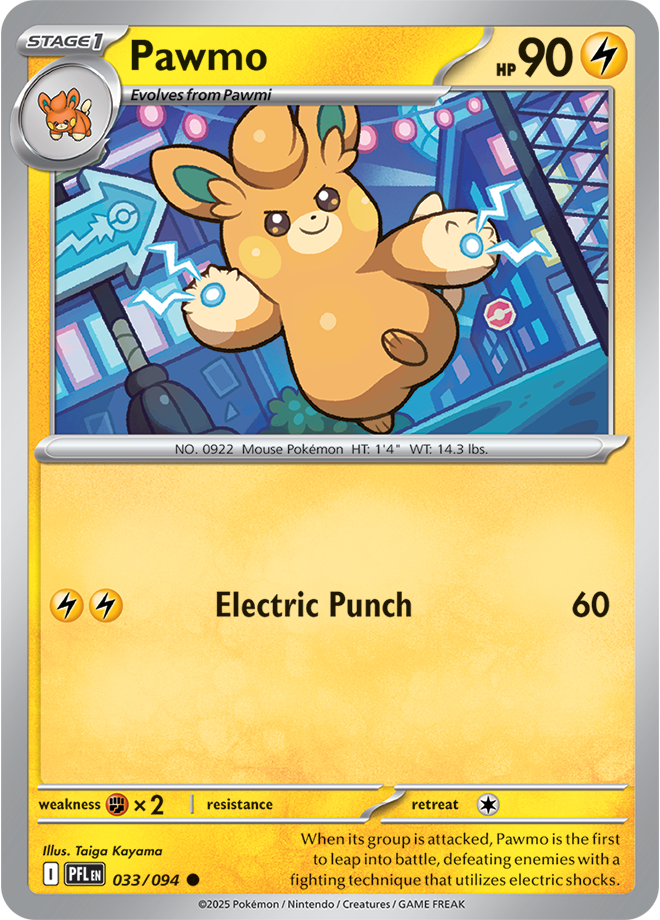 Mega Evolution - Phantasmal Flames 033/094 Pawmo Reverse Holo