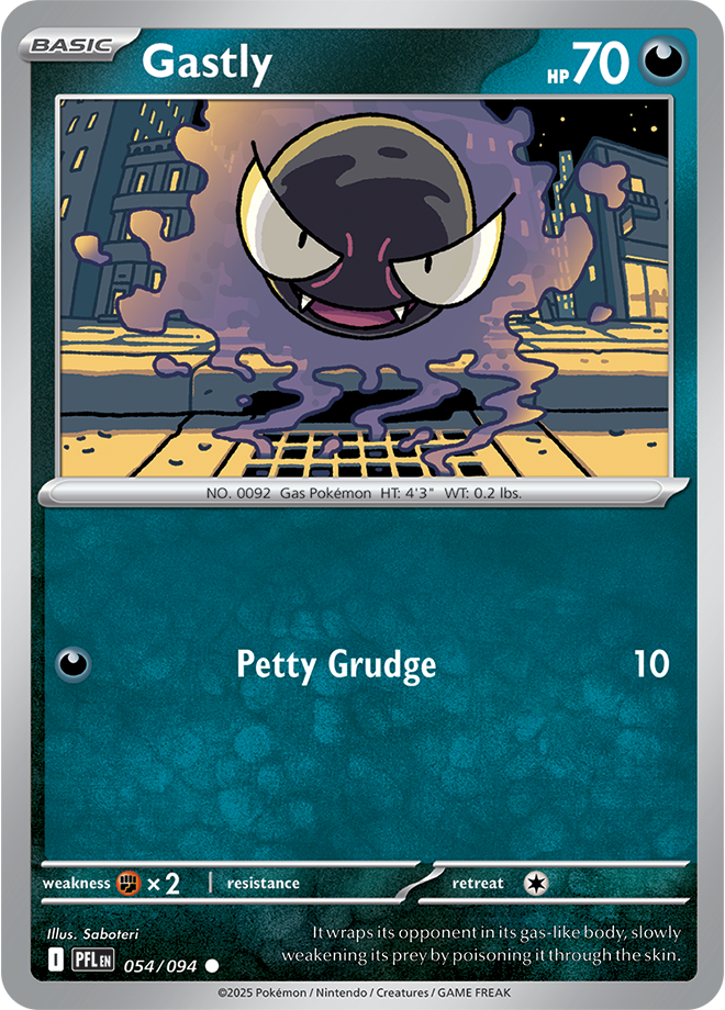 Mega Evolution - Phantasmal Flames 054/094 Gastly Reverse Holo
