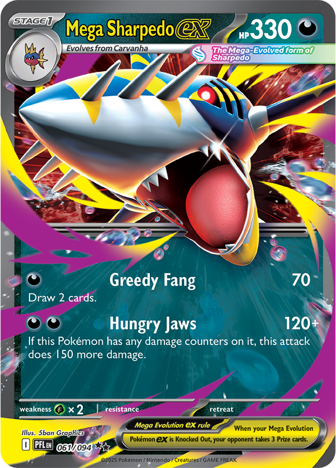 Mega Evolution - Phantasmal Flames 061/094 Mega Sharpedo ex