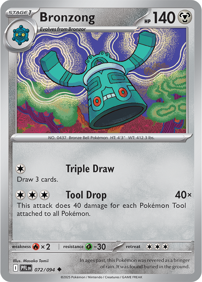 Mega Evolution - Phantasmal Flames 072/094 Bronzong Reverse Holo