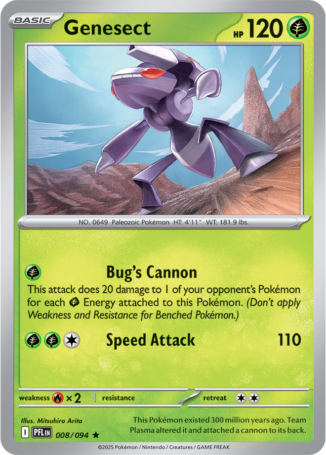 Mega Evolution - Phantasmal Flames 008/094 Genesect Holo