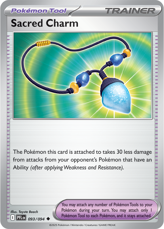 Mega Evolution - Phantasmal Flames 093/094 Sacred Charm Reverse Holo